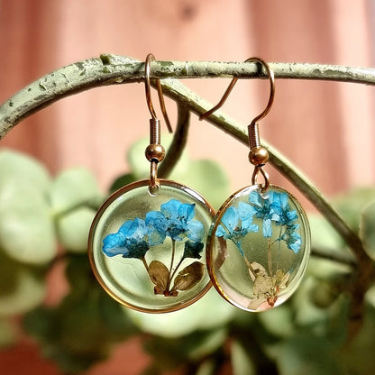Ocean Blue | Round | Gold | Earrings