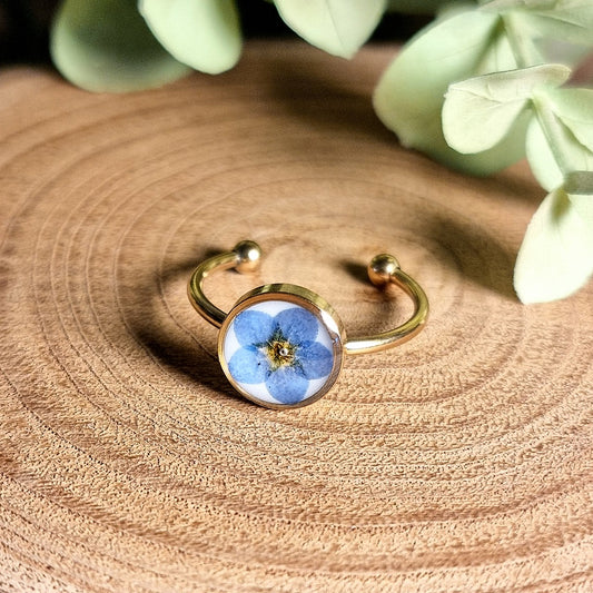 Vergissmeinnicht-Blume | Rund | Gold | Ring