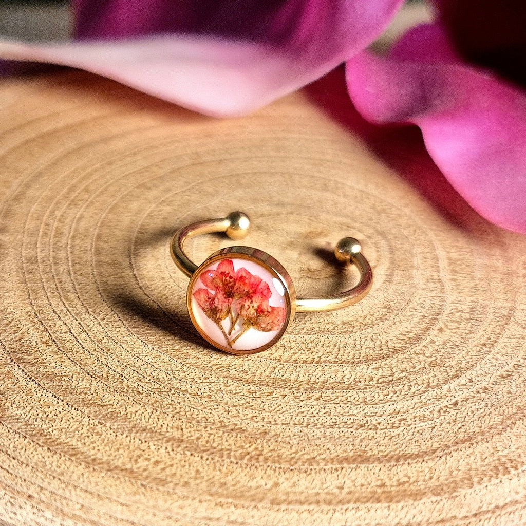 Light-Red | Round | Gold | Ring