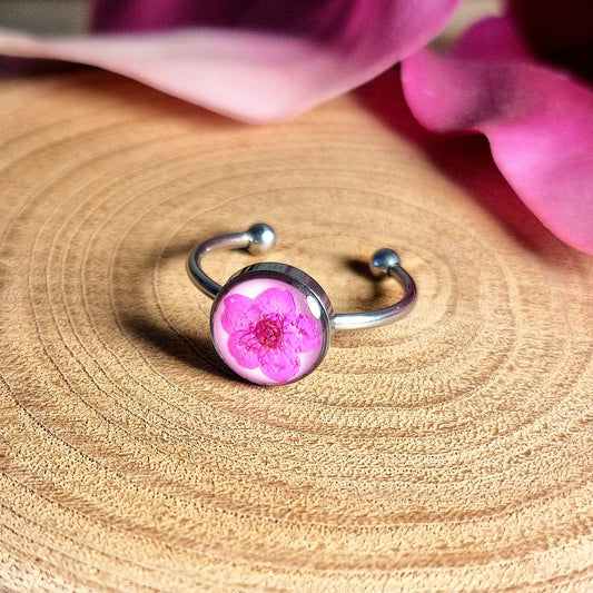 Rosa | Rund | Silber | Ring