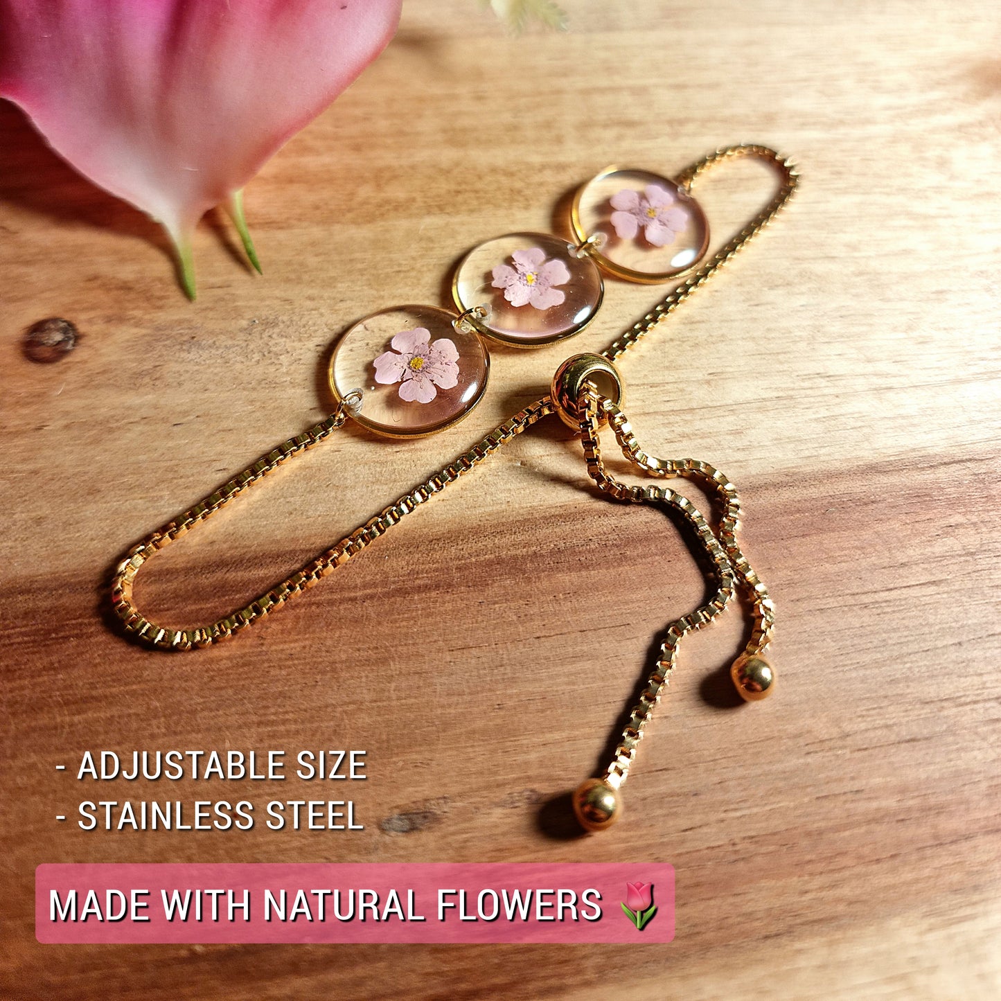 Süßes Rosa | Rund | Gold | Armband