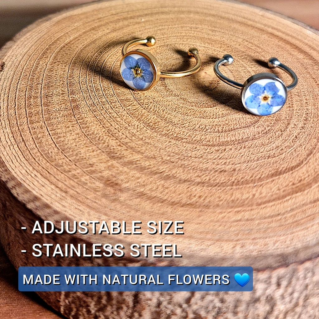 Forget-Me-Not Flower | Round |  Silver | Ring