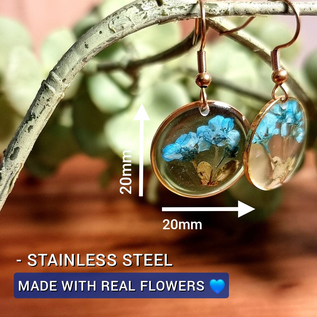 Ocean Blue | Round | Gold | Earrings