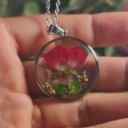 Belle rose | Rond | Argent | Collier
