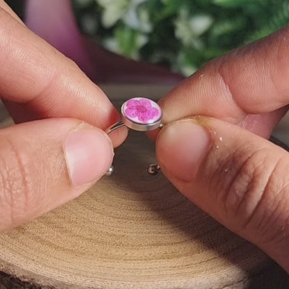 Pink | Round | Silver | Ring