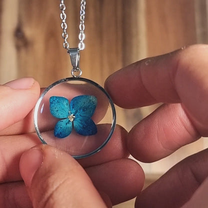 Ozeanblau | Rund | Silber | Halskette
