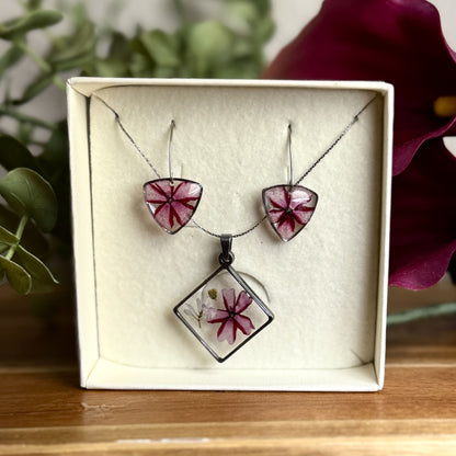 Verbena Conjunto | Prata | Colar e Brincos