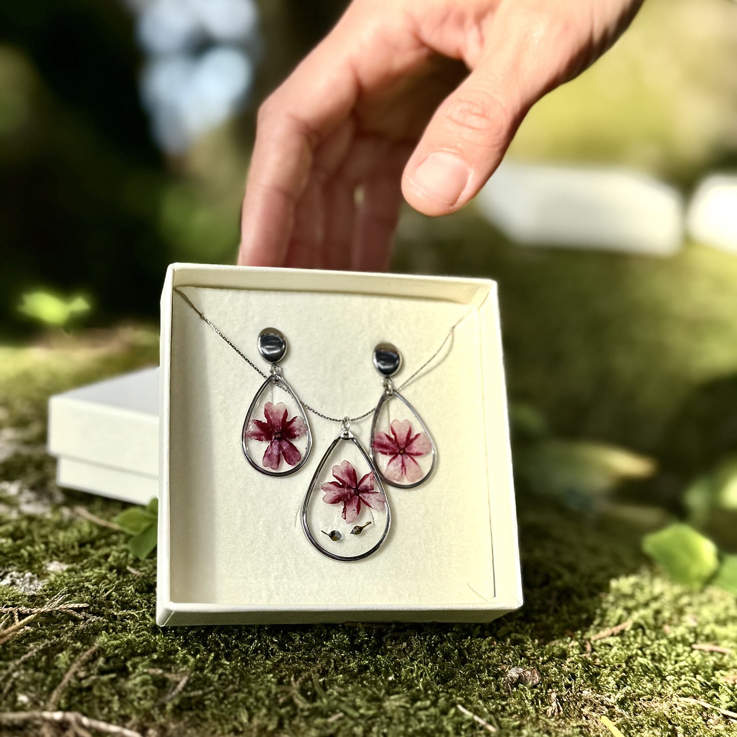 Verbena Conjunto | Prata | Colar e Brincos