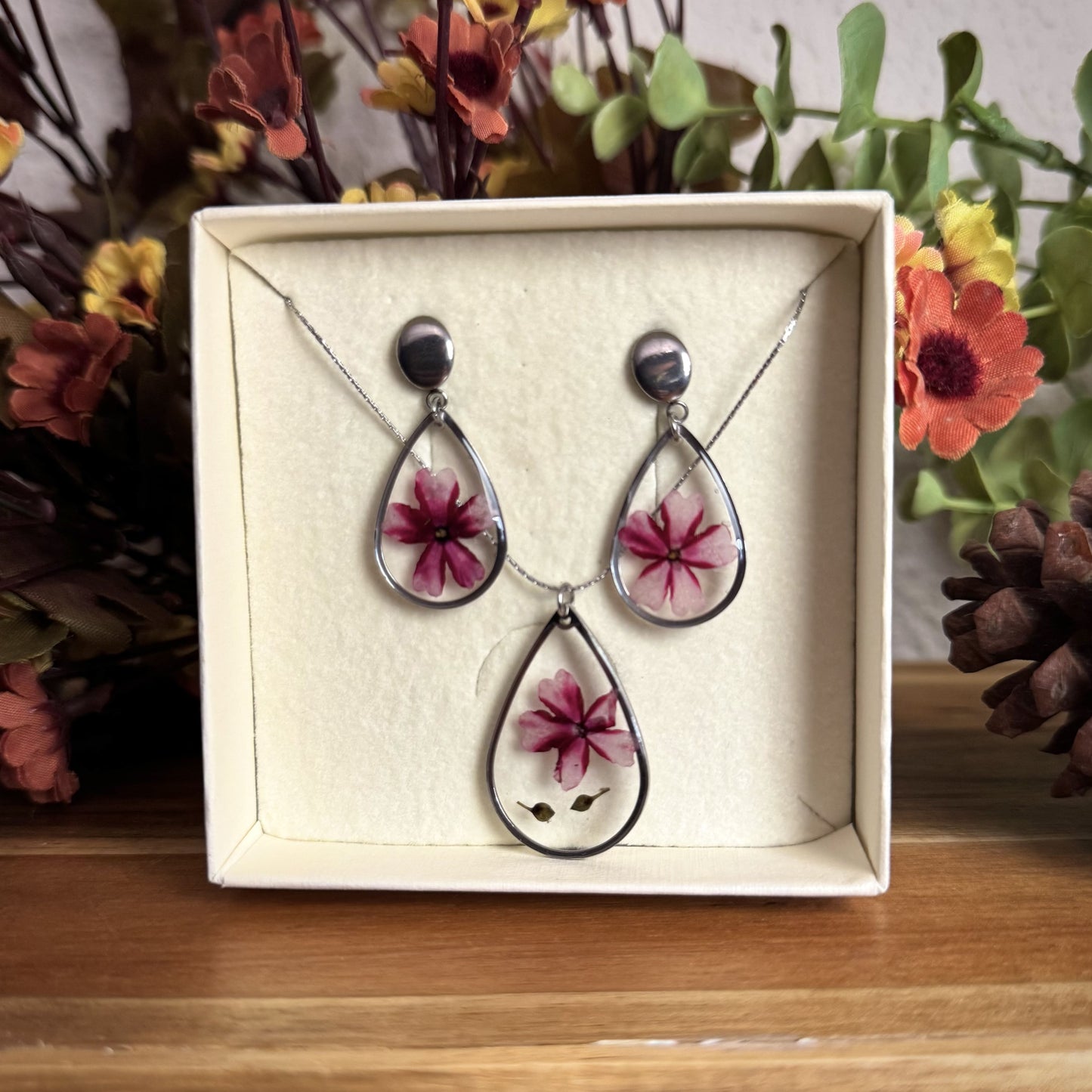 Verbena Conjunto | Prata | Colar e Brincos