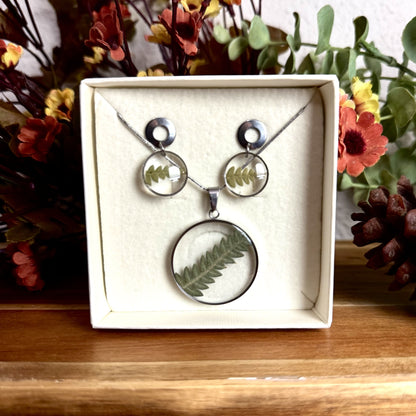 Folhas Conjunto | Prata | Colar e Brincos