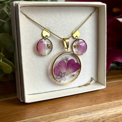 Pétala de Rosa Conjunto | Ouro | Colar e Brincos