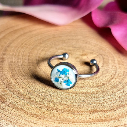 Blau-Weiß-Mix | Rund | Gold | Ring