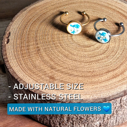 Blau-Weiß-Mix | Rund | Gold | Ring