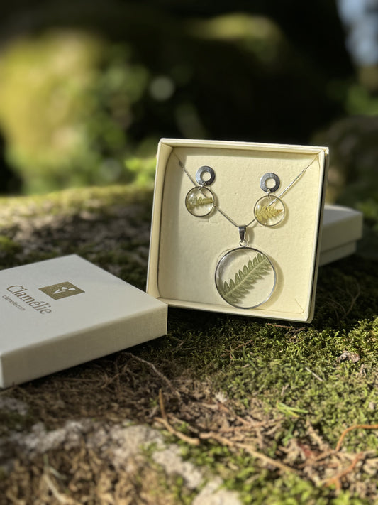 Folhas Conjunto | Prata | Colar e Brincos