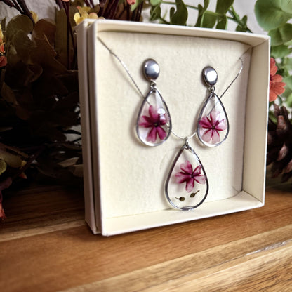 Verbena Conjunto | Prata | Colar e Brincos