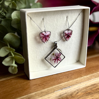 Verbena Conjunto | Prata | Colar e Brincos